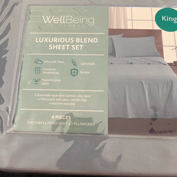 Wellbeing Luxurious Blend Sheet Set/king Size/nwt